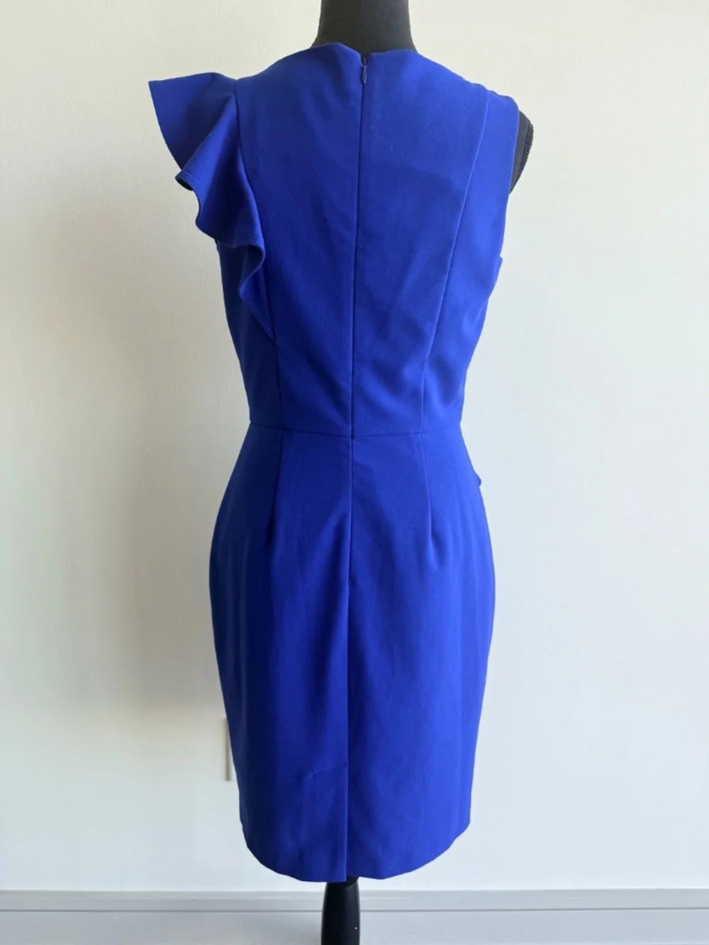 Calvin Klein Royal Blue Sleeveless Blue Ruffle Dress